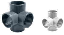 90º Tee solvent socket 4V