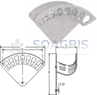 Supports de tuyau muraux pour atelier, forme A, en aluminium