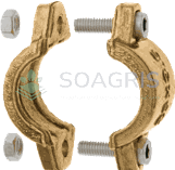 Clamp collars, 2 part, brass